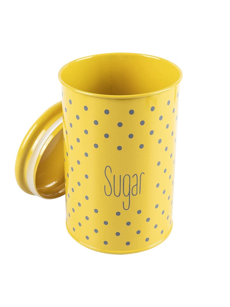 MARKET 99 Glossy Yellow Mild Steel Tea and Sugar Jar Set of 2 (900ml Each) | Leak-Proof Cylindrical Kitchen Storage Containers for Tea, Sugar and Dry Food | Stylish Food Canister Set of 2 - Image 4