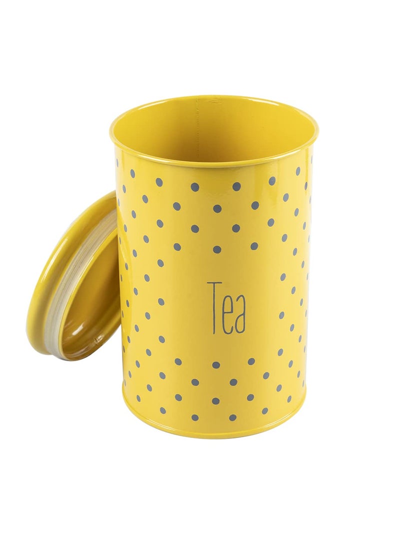 MARKET 99 Glossy Yellow Mild Steel Tea and Sugar Jar Set of 2 (900ml Each) | Leak-Proof Cylindrical Kitchen Storage Containers for Tea, Sugar and Dry Food | Stylish Food Canister Set of 2 - Image 3