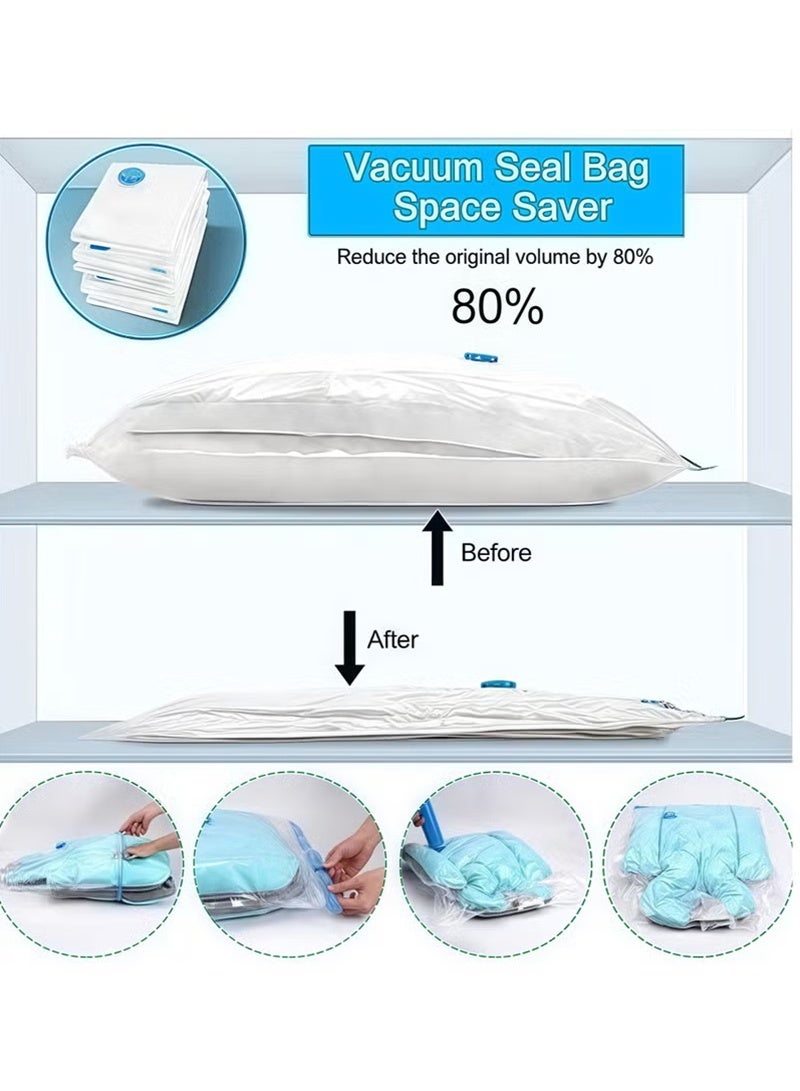 توبيتش 8 قطع أكياس فراغية ضخمة - أكياس تخزين متينة ومضادة للتسرب، أكياس упаковки مقاومة للغبار مع مضخة يدوية لملابس والبطانيات - Image 5