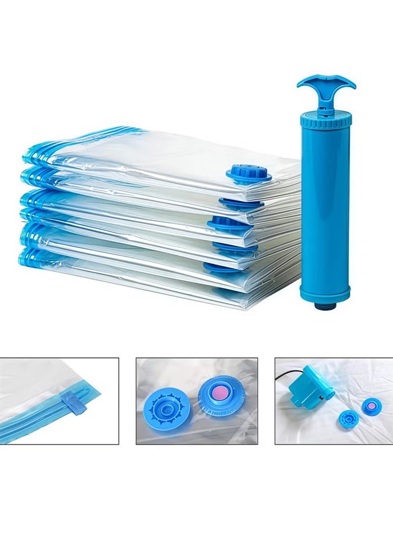 توبيتش 8 قطع أكياس فراغية ضخمة - أكياس تخزين متينة ومضادة للتسرب، أكياس упаковки مقاومة للغبار مع مضخة يدوية لملابس والبطانيات - Image 3