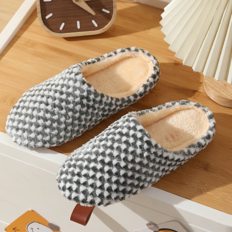 Indoor Slip On Shoes: 260 Size Black Plush Upper Suede Sole - Easy Slip On Style Soft Memory Foam Footbed Machine Washable Casual Shoes for Women Girls Indoor Outdoor Use - Image 5