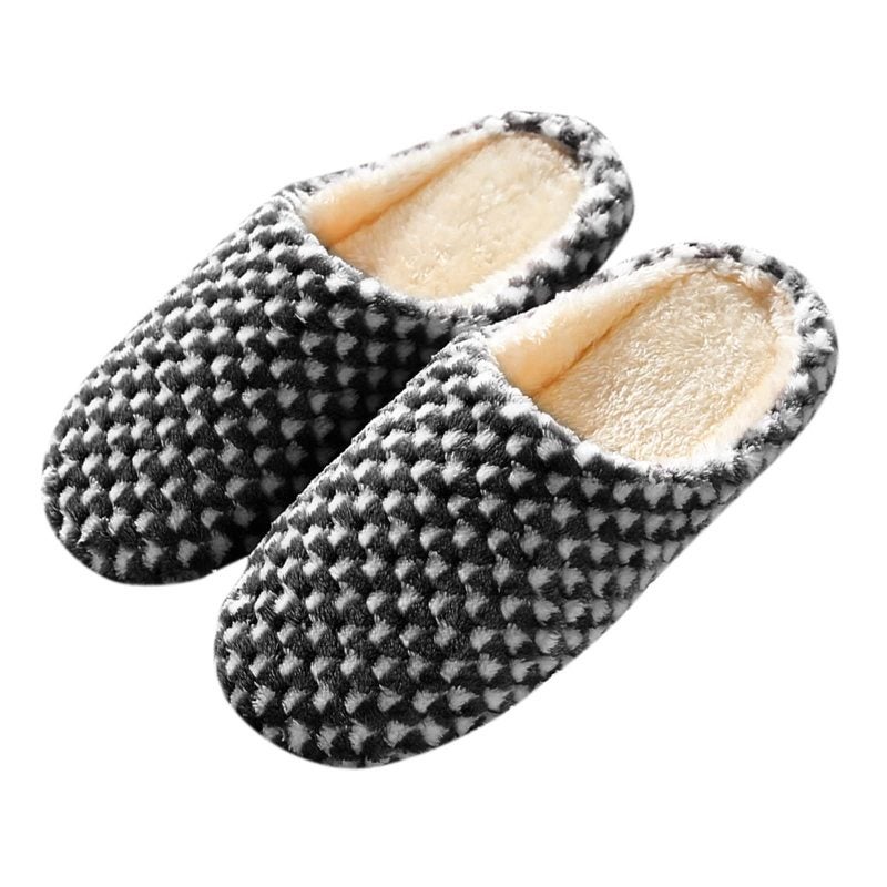 Indoor Slip On Shoes: 260 Size Black Plush Upper Suede Sole - Easy Slip On Style Soft Memory Foam Footbed Machine Washable Casual Shoes for Women Girls Indoor Outdoor Use - Image 1