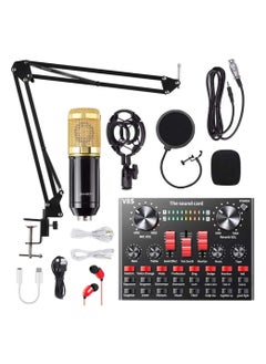Generic BM800 Condenser Microphone Bundle, Podcast Kit with Streaming Microphone, Live Sound Card, Adjustable Mic Stand, Metal Shock Mount and Double-Layer Pop Filter for Studio Recording & Broadcasting  - Image 1