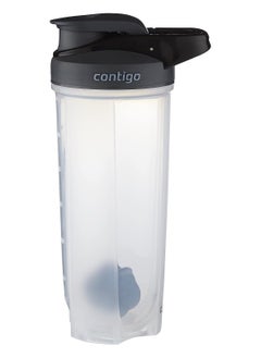 Contigo shake and go fit protein shaker bottle with mixer ball large bpa free drinking flask ideal for or nutrition shakes smoothies black 820 ml