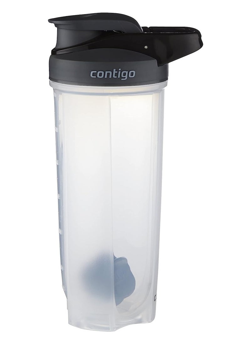 Contigo - Contigo shake and go fit protein shaker bottle with mixer ball large bpa free drinking flask ideal for or nutrition shakes smoothies black 820 ml - Image 1
