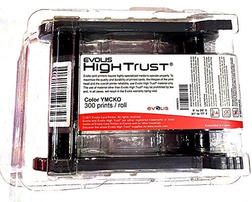 Evolis R5F008AAA Consumables, YMCKO Color Ribbon, Primacy Compatible, 300 Prints, 1 Roll - Image 2