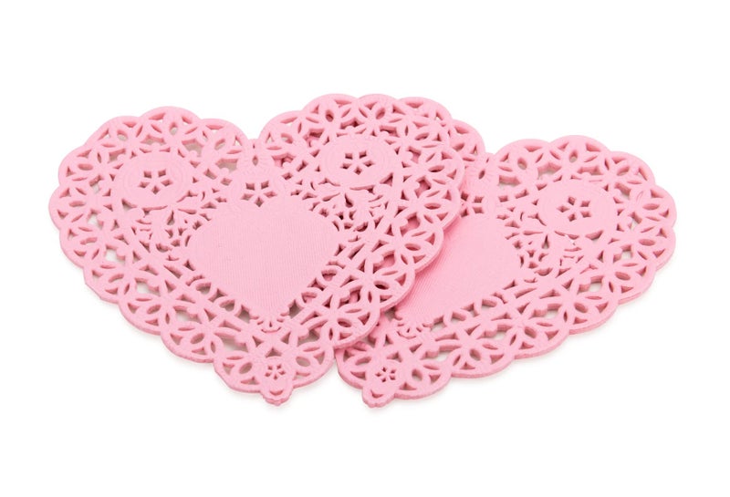Hygloss Heart Doilies - 100 Pcs -6-Inch Pink Paper Heart Shaped Doilies for Valentines Crafts, Table Settings - Ideal for Valentine Doily, Paper Heart Doily Projects - Image 4