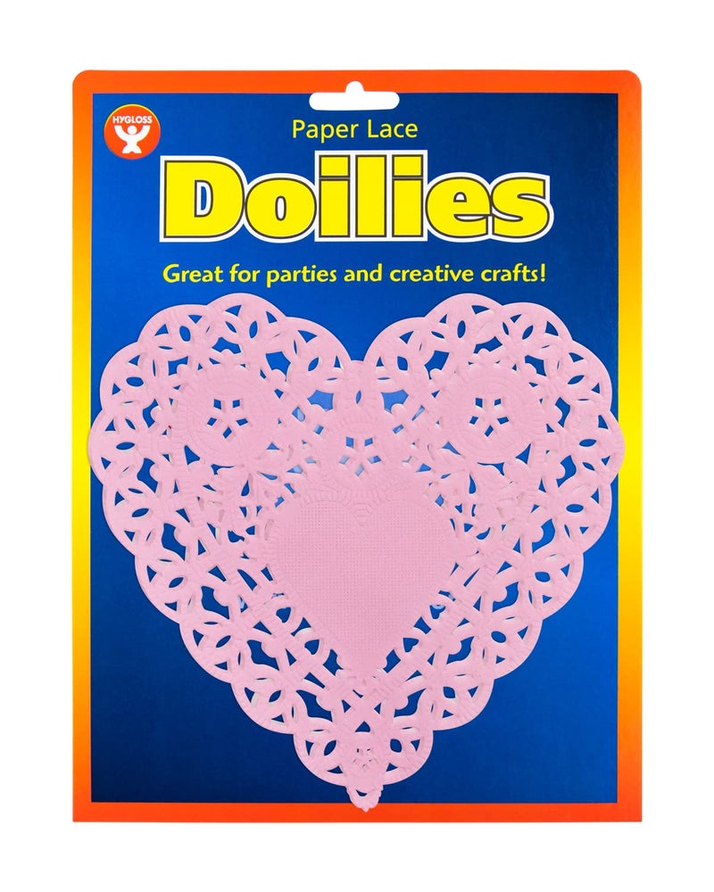 Hygloss Heart Doilies - 100 Pcs -6-Inch Pink Paper Heart Shaped Doilies for Valentines Crafts, Table Settings - Ideal for Valentine Doily, Paper Heart Doily Projects - Image 5