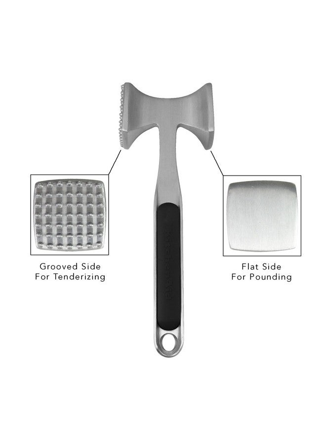 KitchenAid Gourmet Multi Sided Meat Tenderizer for Pounding Meats, Nuts, Shellfish, ect, Hang Hole for Easy Storage, Hand Wash, One Size, Black - Image 3