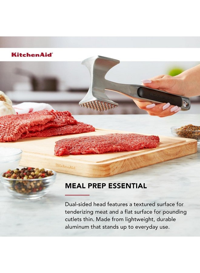 KitchenAid Gourmet Multi Sided Meat Tenderizer for Pounding Meats, Nuts, Shellfish, ect, Hang Hole for Easy Storage, Hand Wash, One Size, Black - Image 4