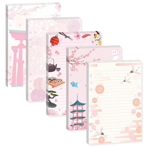 Pineraap 100 Sheets Japanese A5 Planner Inserts - 120GSM Thick Cherry Blossom Refill Paper for A5 6-Ring Binder, Sushi Cranes Fans Temples 6 Hole Loose Leaf Sheets for Journal Diary Notebook Budget Planning - Image 1