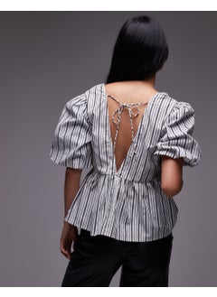 TOPSHOP Poplin Puff Sleeve Top  - Image 2