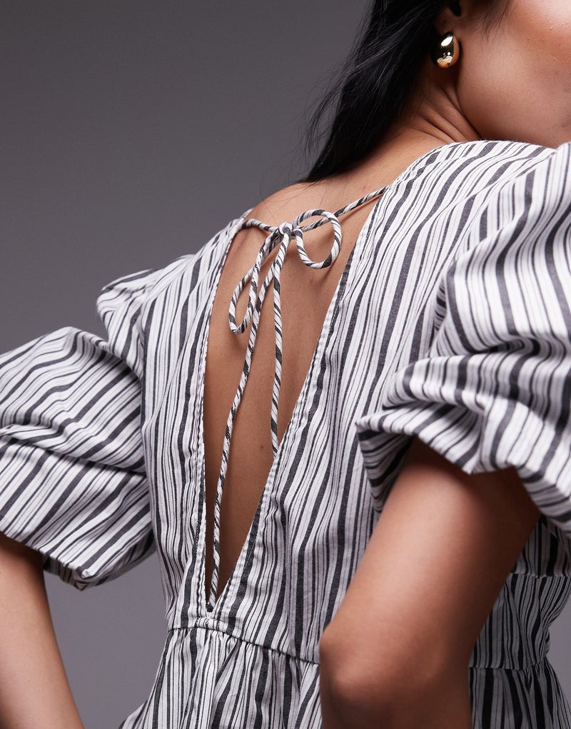 TOPSHOP Poplin Puff Sleeve Top - Image 3