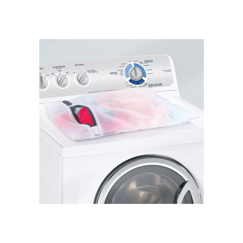 InterDesign iDesign Mesh Laundry Bag Built in Zipper for Delicates, 16" x 0.5" x 20", Large - Image 2