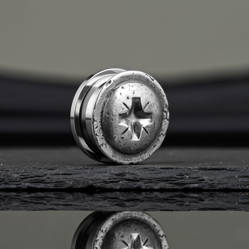 COOEAR Stainless Steel Ear Gauges Flesh Plugs and Tunnels Piercing Expander, Screw Set Stretchers 2G(6mm). - Image 5