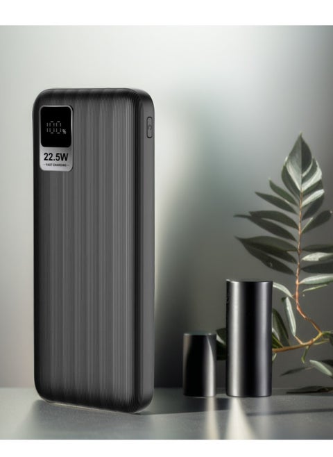 S10-10000mAh Power Bank Fast Charging 22.5W- Black