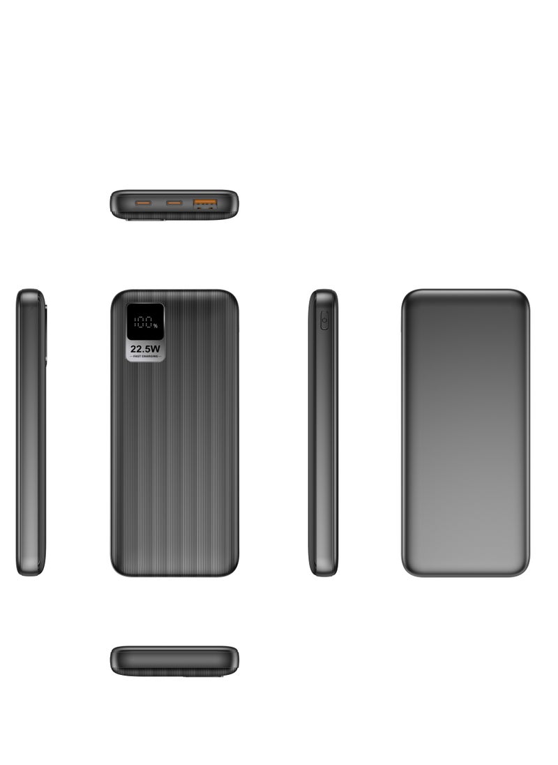 MATRIX - S10-10000mAh Power Bank Fast Charging 22.5W- Black - Image 1