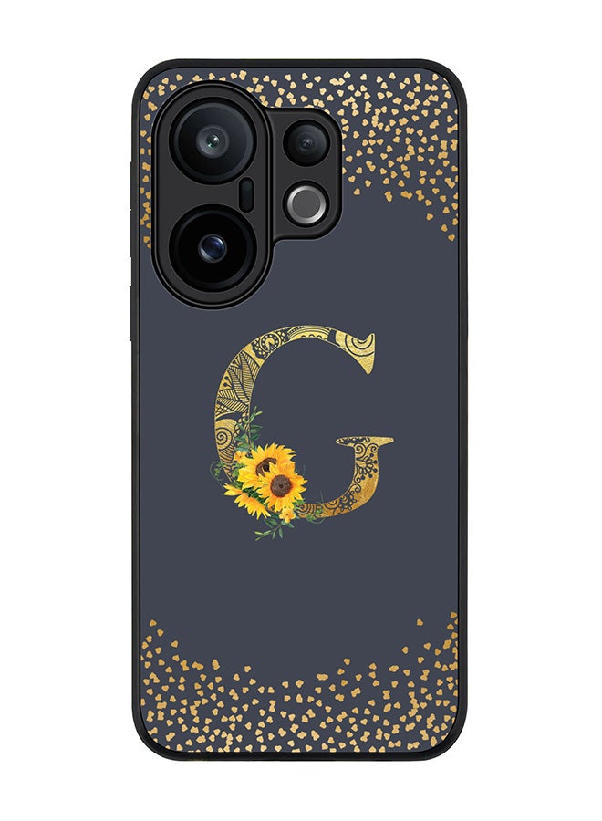 Stylizedd For vivo X200 FE / S30 Pro mini Case,Slim fit Camera Protection, Shockproof Thin Phone cover  - Custom Floral Monogram - G  (Grey )