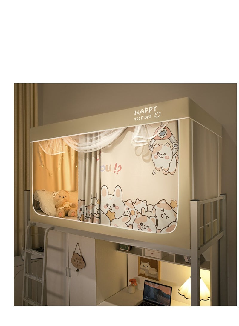 Y&D مظلة للسرير، خيام، ستارة تعتيم، سرير مفرد، خيمة، ستارة قماش تظليل الطالب، مظلة سرير، شبكة ناموسية، نوم الطالب، حماية الخصوصية - Image 1