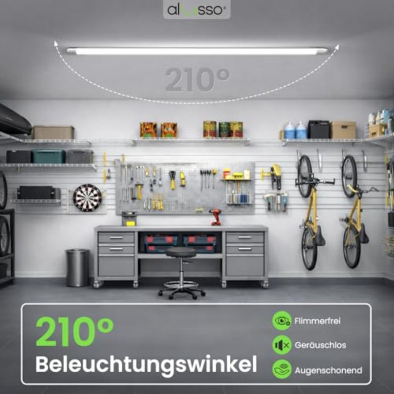 أنبوب LED 150 سم 6000 كلفن أبيض بارد T8 2400LM 24 وات يستبدل أنبوب الفلورسنت LED 48 وات أنبوب G13 يتضمن بداية، مصباح أنبوبي بزاوية شعاع 210 درجة، حزمة من 10 - Image 5