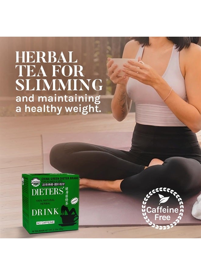 Uncle Lee's Tea شاي الحمية الأخضر الصيني - شاي ديتوكس مع سنا ملين، تخفيف الإمساك للبالغين، يدعم وزنًا صحيًا، شاي أعشاب خالي من الكافيين، 30 كيس (عبوة من 2) - Image 4