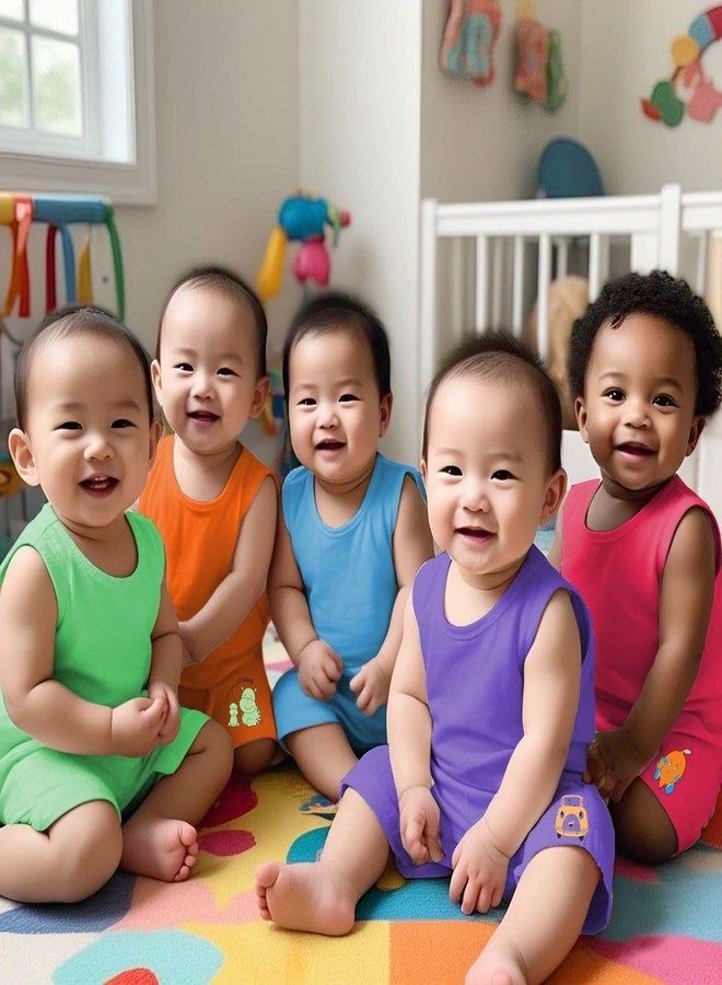 Toddylon Baby Boys & Girls Shorts Nikkar for Kids Regular Fit Cotton Summer Half Pants (Shorts Only) (Pack of 6) (6-12 Months) Multicolour - Image 2