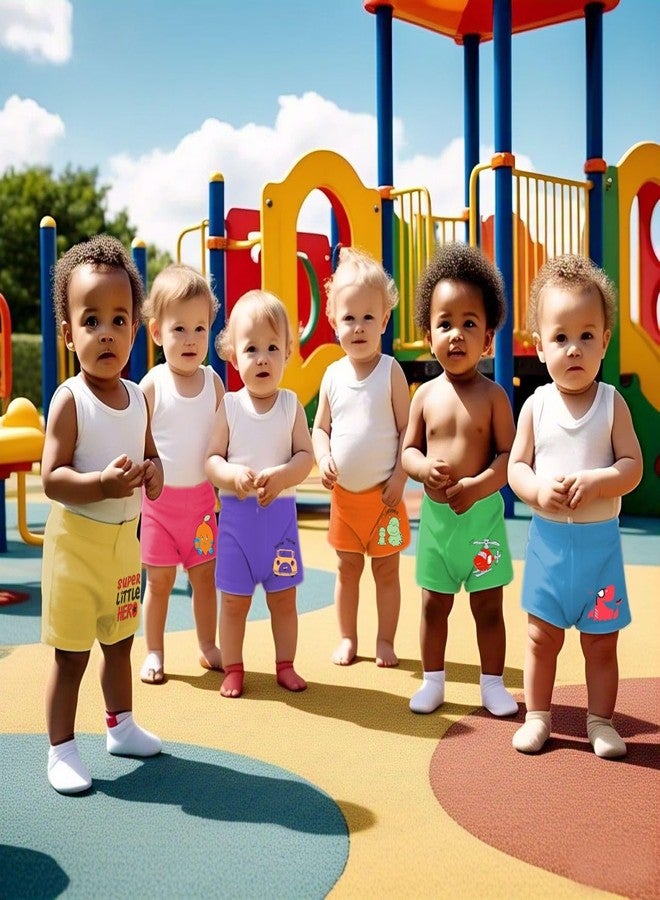 Toddylon Baby Boys & Girls Shorts Nikkar for Kids Regular Fit Cotton Summer Half Pants (Shorts Only) (Pack of 6) (6-12 Months) Multicolour - Image 4