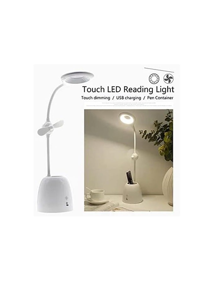 مصباح مكتب LED متعدد الوظائف بمروحة - Image 3