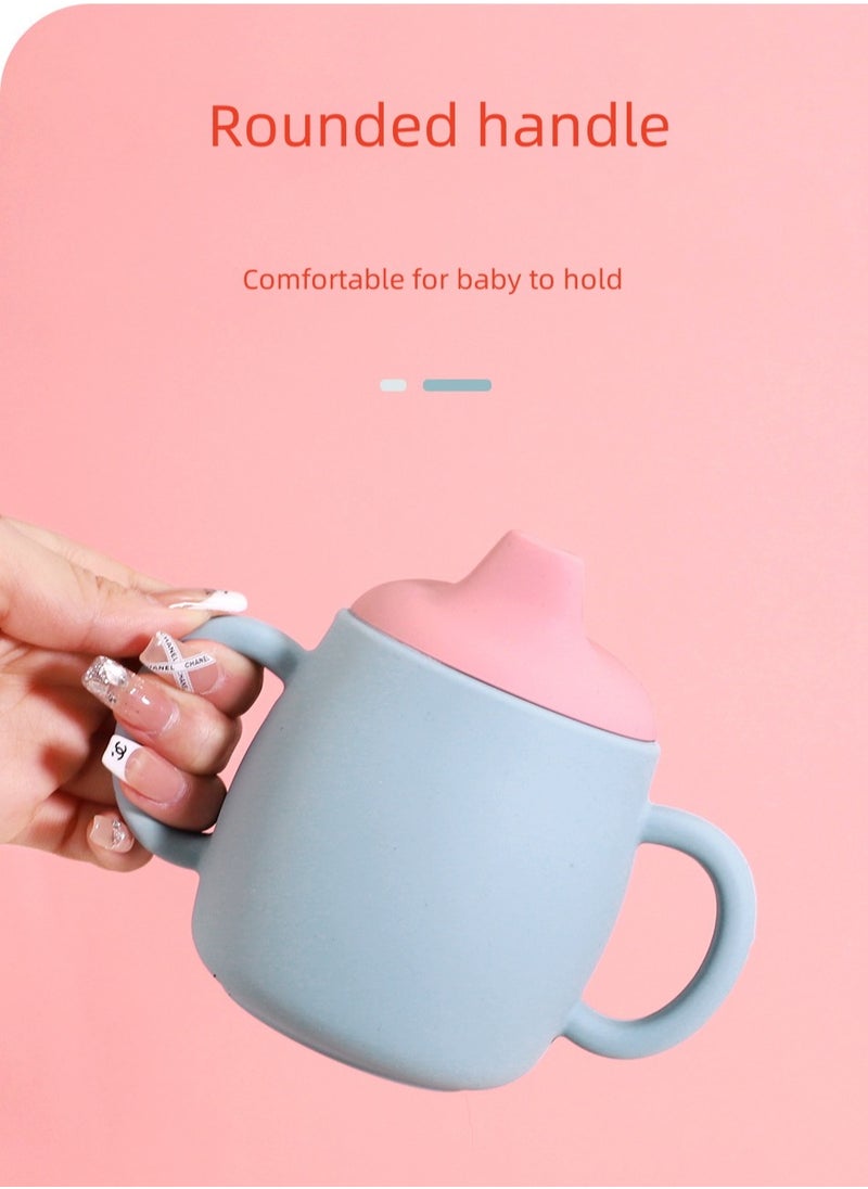 Generic - Children's Anti-Fall And High Temperature Resistant Silicone Cup Beige Straw Cup Lid 280ML - Image 1