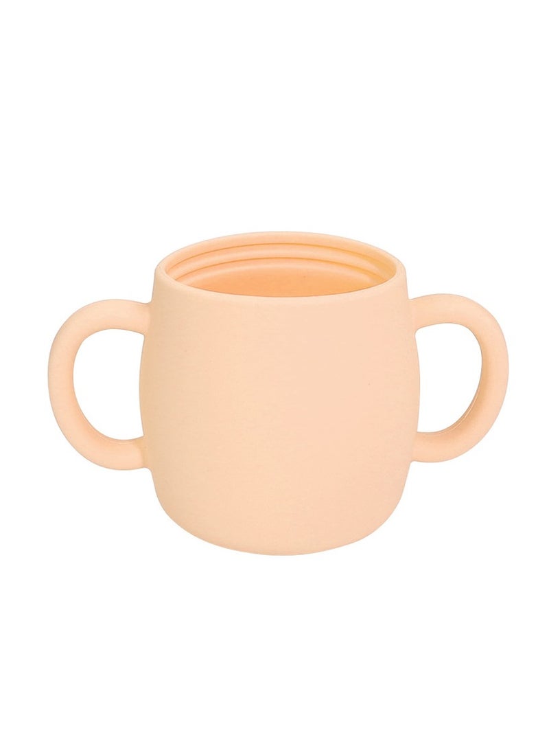 Generic - Children's Anti-Fall And High Temperature Resistant Silicone Cup Beige Straw Cup Lid 280ML - Image 1
