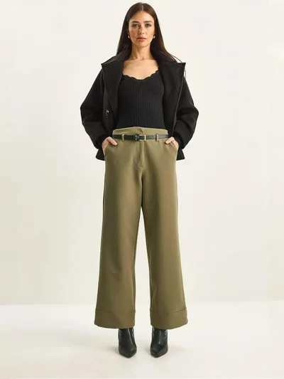 Bianco Lucci LUCCI High Waist Wide Leg Pants