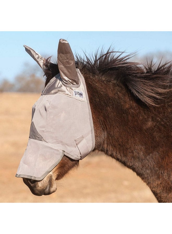 Cashel Crusader Mule Fly Mask with Long Nose and Ears, Grey, Mule Weanling - Image 1