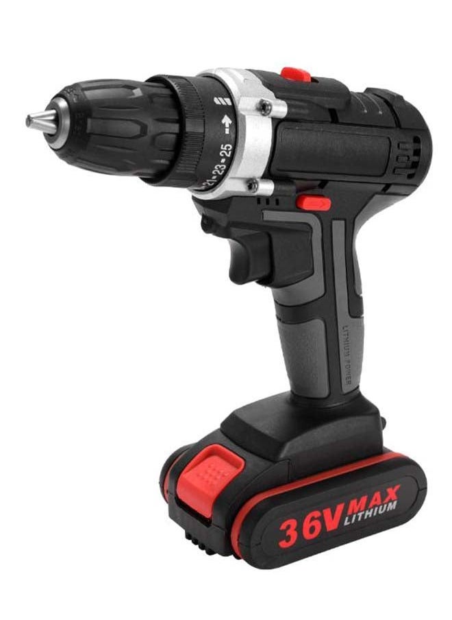 Generic - Multi-Functional Rechargeable Cordless Hand Drill Black/Silver/Red 180 x 185mm - Image 1