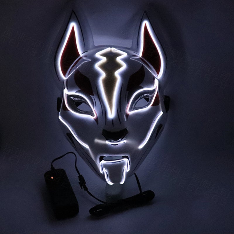 10 Color Fox Full Face Mask Neon Lights Halloween Party Led Lampshade Dark Glowing Cosplay Mask Party Costume Mask - Image 1