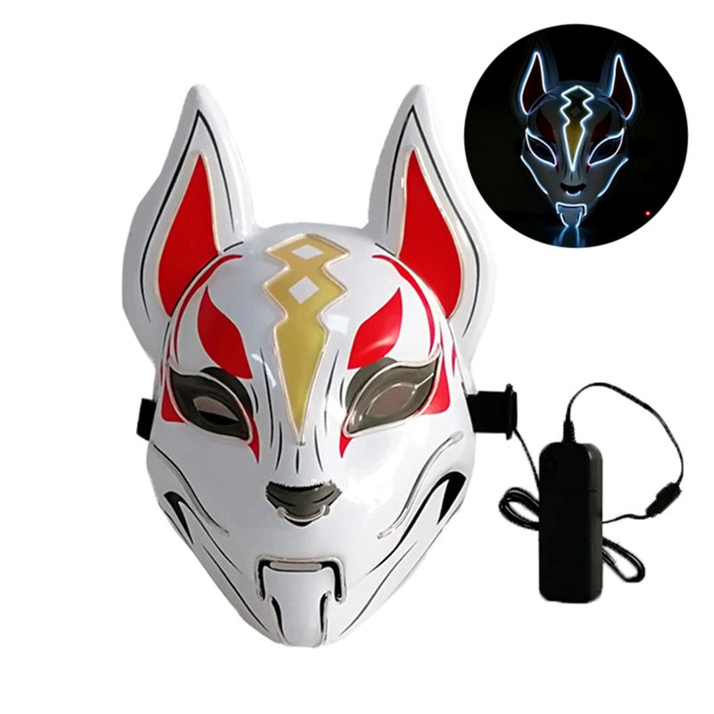 10 Color Fox Full Face Mask Neon Lights Halloween Party Led Lampshade Dark Glowing Cosplay Mask Party Costume Mask - Image 2