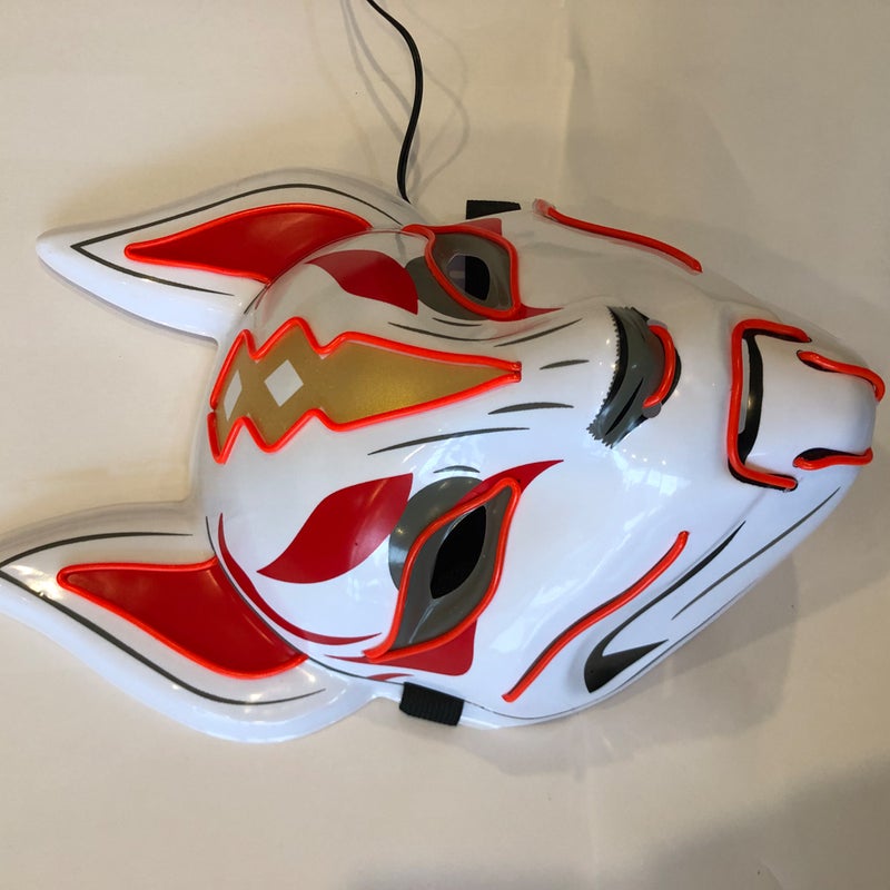 10 Color Fox Full Face Mask Neon Lights Halloween Party Led Lampshade Dark Glowing Cosplay Mask Party Costume Mask - Image 5