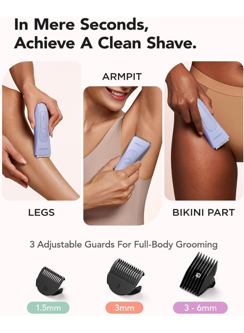 MANSPOT LADYSPOT Electric Bikini Trimmer for Women, Pubic Hair Trimmer with Hypoallergenic Ceramic Blade, Wet/Dry - Image 2