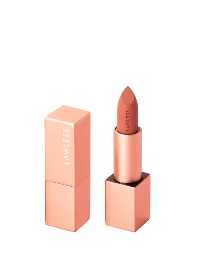 LAWLESS BEAUTY Forget the Filler Lip-Plumping Line-Smoothing Satin Cream Lipstick - Cookie - Image 1