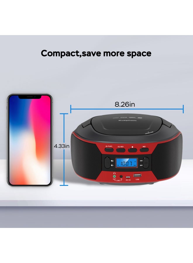 Neutral Retro Cd Player Portable Boombox Home Music Album Bluetooth Cd Player Fm Radio - Image 4