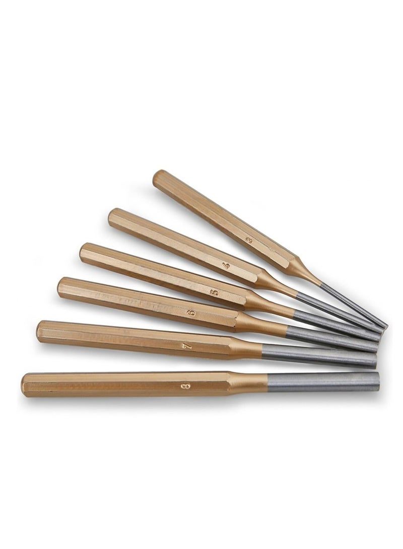 Qusai Trading Est - 6 Pcs Pin Punch Set, Sizes 3mm to 8mm, Made of Cr-Mn Steel, 110mm & 100mm Length, Precision Engineered for Machinery Maintenance, DIY Projects & Marking Drill Spots  - Image 5