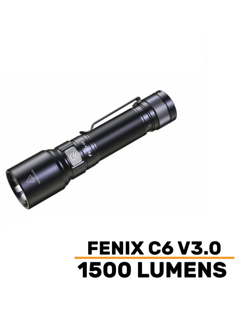 فينيكس كشاف fenix c6 v3.0 يدوي عالي الاداء صغير الحجم قابل لإعادة الشحن بقاعدة مغناطيسية يمكن تثبيته أقصى قوة إضاءة 1500 لومينز  - Image 1