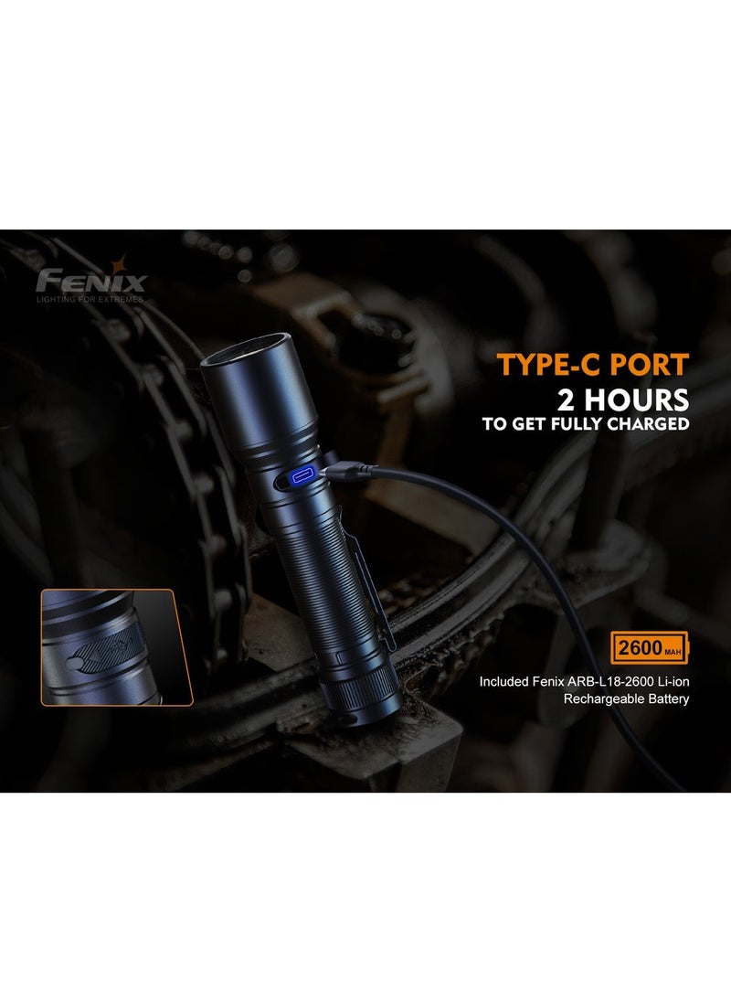 فينيكس كشاف fenix c6 v3.0 يدوي عالي الاداء صغير الحجم قابل لإعادة الشحن بقاعدة مغناطيسية يمكن تثبيته أقصى قوة إضاءة 1500 لومينز  - Image 5