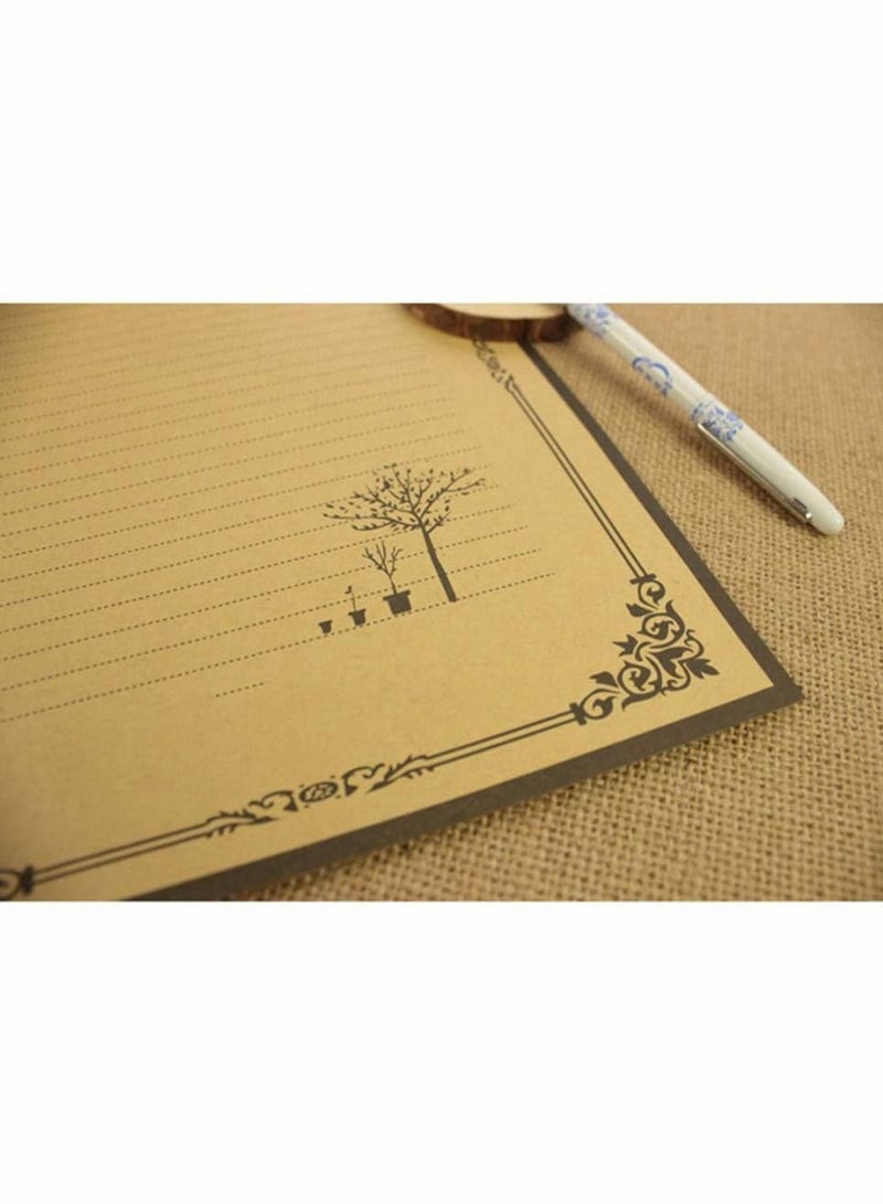 SYOSI 8 Sheets Vintage Lined Stationery Paper for Writing Letters, Elegant Antique Lined Sheets Perfect for Writing Poems Lyrics Letters Office Notes Wedding Invitations and Printing Supplies (7 x 9In) - Image 4