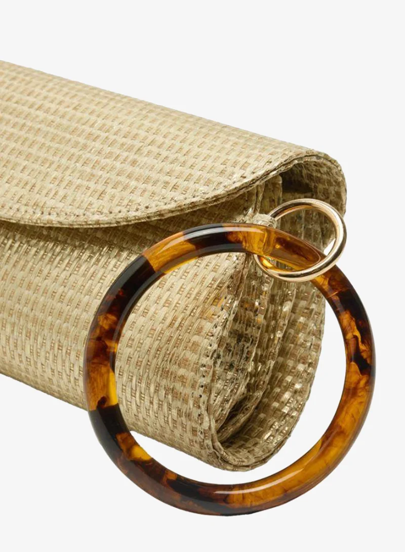 PARFOIS Handbag With Straw Effect And Flap