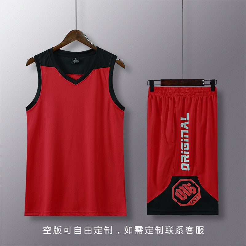 Generic Custom Basketball Jersey Set for Adult  Kids Red-Empty Edition Customization 