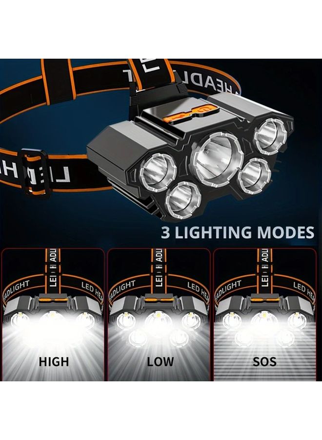 Rechargeable Headlamp Ultra Bright IP65 Waterproof Adjustable Lightweight 1PC - Image 5