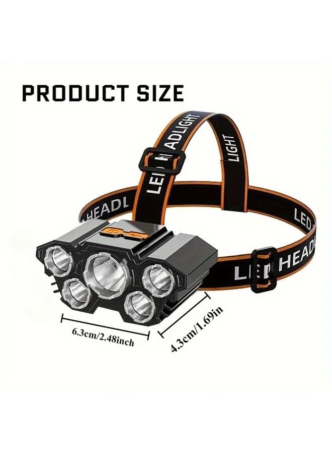 Rechargeable Headlamp Ultra Bright IP65 Waterproof Adjustable Lightweight 1PC - Image 4