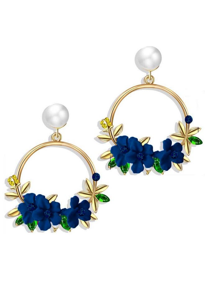 YouBella YouBella Jewellery Earrings for women Floral Resin Earrings for Girls and Women (Blue)  - Image 1