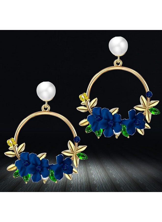YouBella YouBella Jewellery Earrings for women Floral Resin Earrings for Girls and Women (Blue)  - Image 3