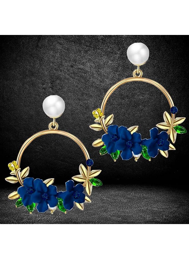 YouBella YouBella Jewellery Earrings for women Floral Resin Earrings for Girls and Women (Blue)  - Image 5